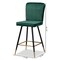Baxton Studio Preston Modern Luxe and Glam Green Velvet Upholstered and Two-Tone Metal 2-Piece Bar Stool Set Set of 2 190-11785-ZORO - alternate 3